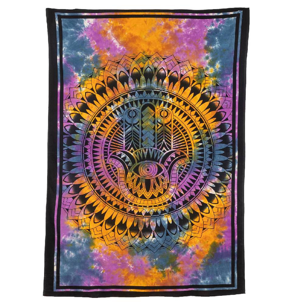 Kunst Und Magie Kunst Und Magie Tagesdecke Wandbehang Tuch Hamsa Hand Der Fatima Ca. 200 X 135 Cm
