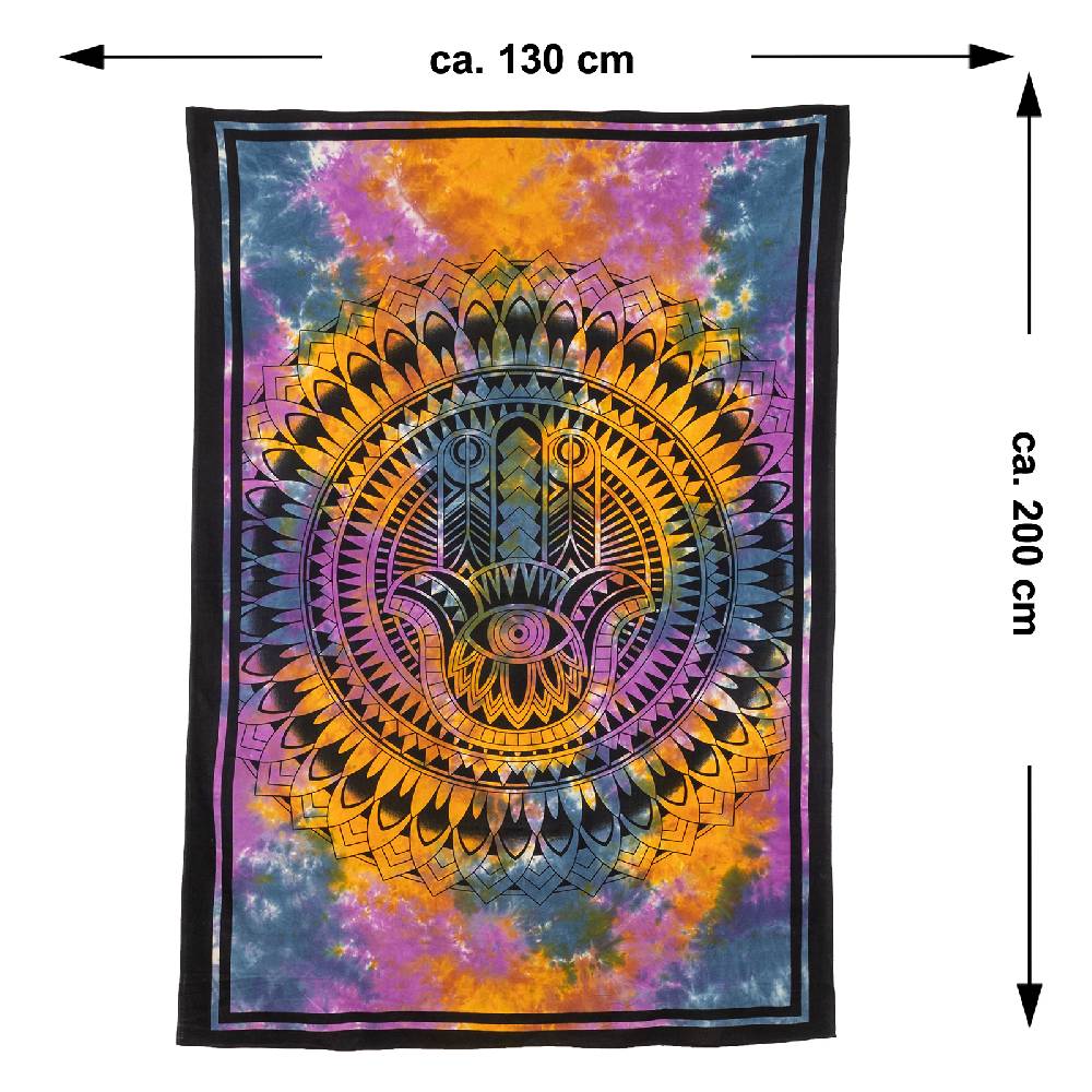 Kunst Und Magie Kunst Und Magie Tagesdecke Wandbehang Tuch Hamsa Hand Der Fatima Ca. 200 X 135 Cm