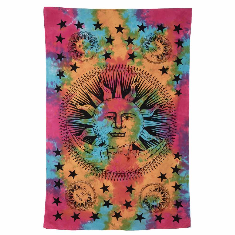Kunst Und Magie Kunst Und Magie Tagesdecke Wandbehang Tuch Sonne Mond Sterne Ca. 200 X 135 Cm