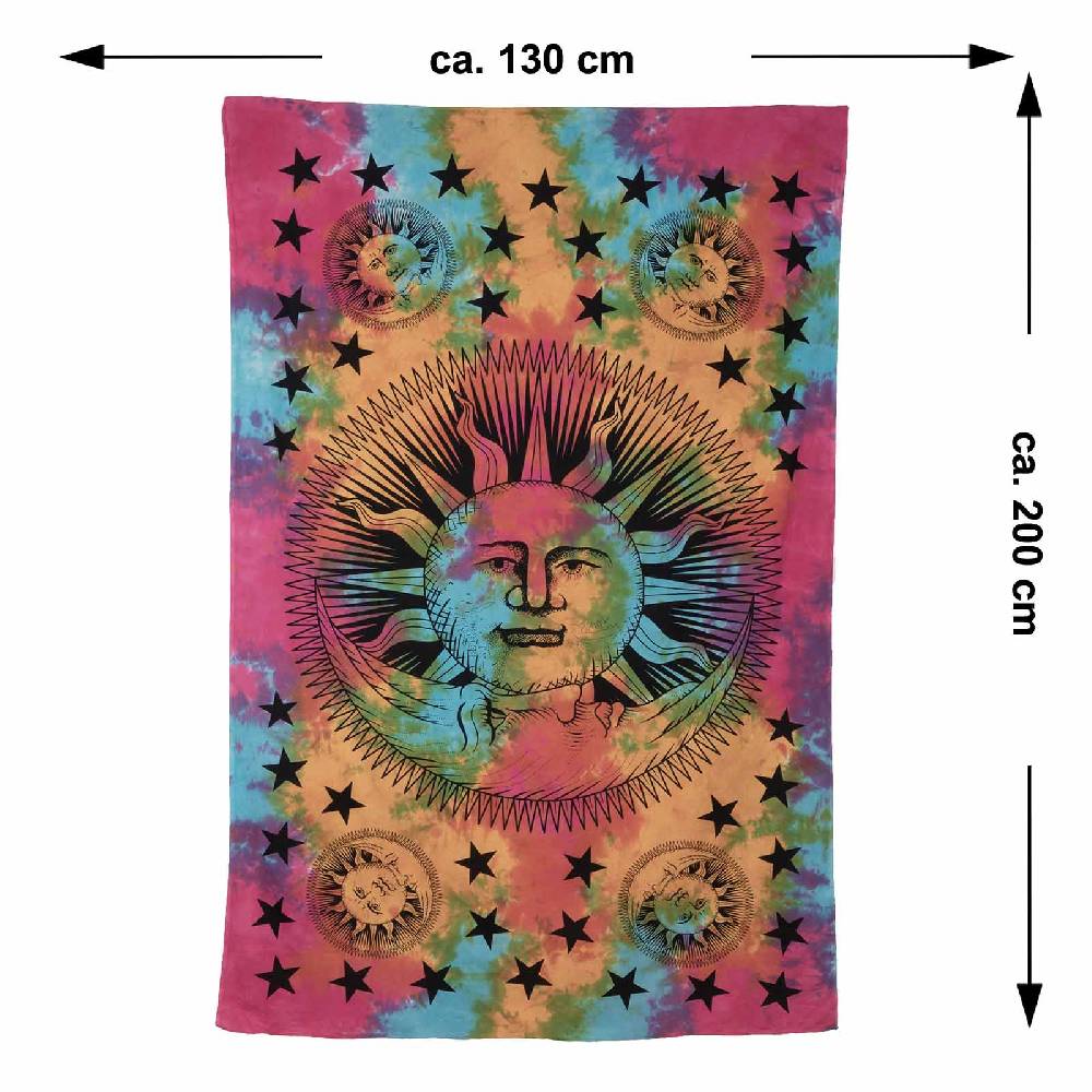 Kunst Und Magie Kunst Und Magie Tagesdecke Wandbehang Tuch Sonne Mond Sterne Ca. 200 X 135 Cm