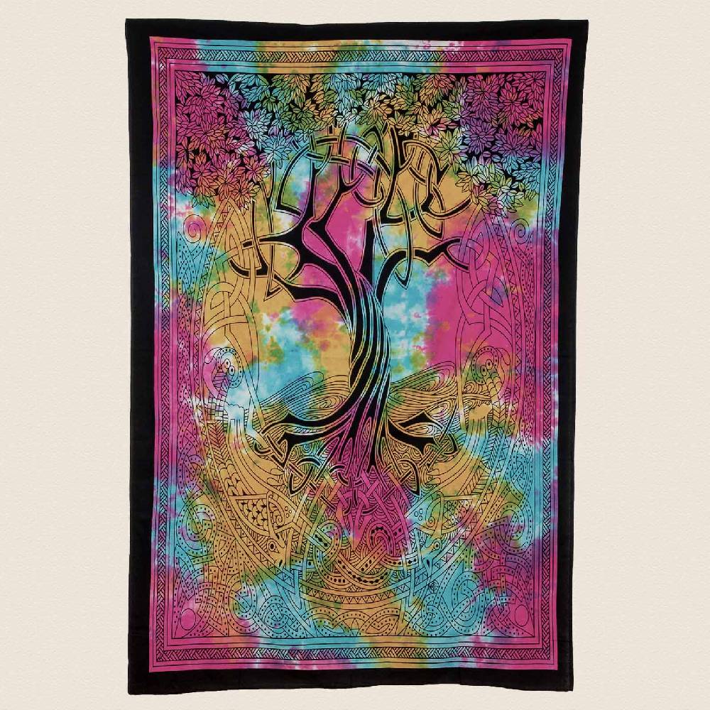 Kunst Und Magie Kunst Und Magie Tagesdecke Wandbehang Tuch Yggdrasil Keltischer Lebensbaum Ca. 200 X 135 Cm