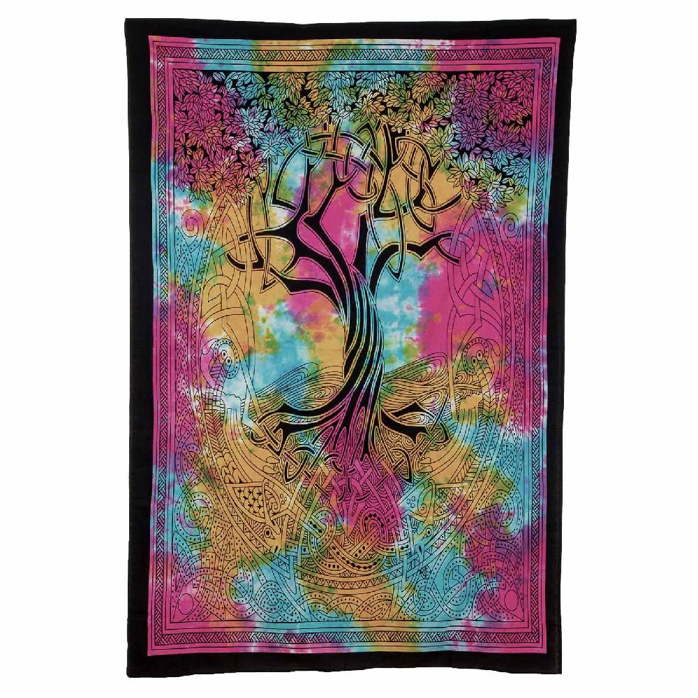 Kunst Und Magie Kunst Und Magie Tagesdecke Wandbehang Tuch Yggdrasil Keltischer Lebensbaum Ca. 200 X 135 Cm