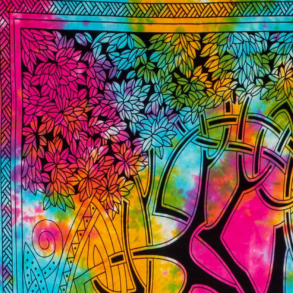 Kunst Und Magie Kunst Und Magie Tagesdecke Wandbehang Tuch Yggdrasil Keltischer Lebensbaum Ca. 200 X 135 Cm