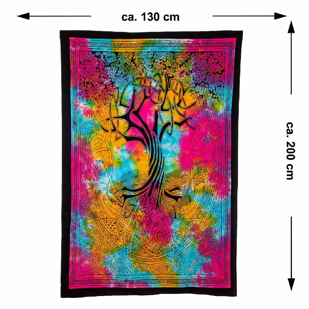 Kunst Und Magie Kunst Und Magie Tagesdecke Wandbehang Tuch Yggdrasil Keltischer Lebensbaum Ca. 200 X 135 Cm