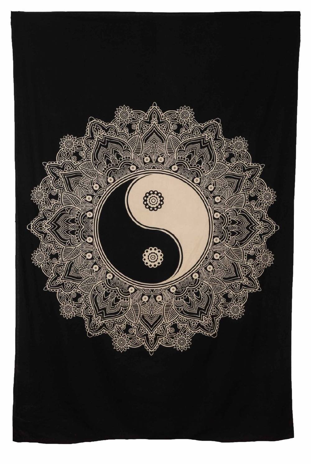 Kunst Und Magie Kunst Und Magie Tagesdecke Wandbehang Tuch Ying & Yang Mandala Ca. 200 X 135 Cm