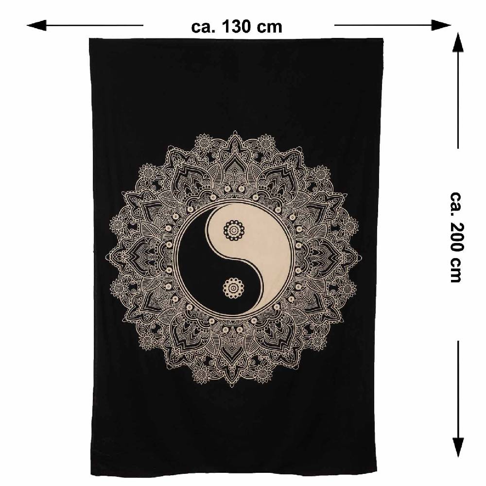 Kunst Und Magie Kunst Und Magie Tagesdecke Wandbehang Tuch Ying & Yang Mandala Ca. 200 X 135 Cm