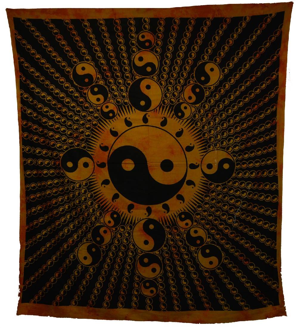 Kunst Und Magie Kunst Und Magie Tagesdecke Wandbehang Ying Und Yang Ca. 210 X 235 Cm
