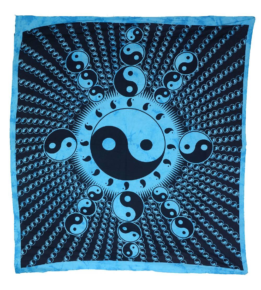 Kunst Und Magie Kunst und Magie Tagesdecke Wandbehang Ying und Yang ca. 210 x 235 cm