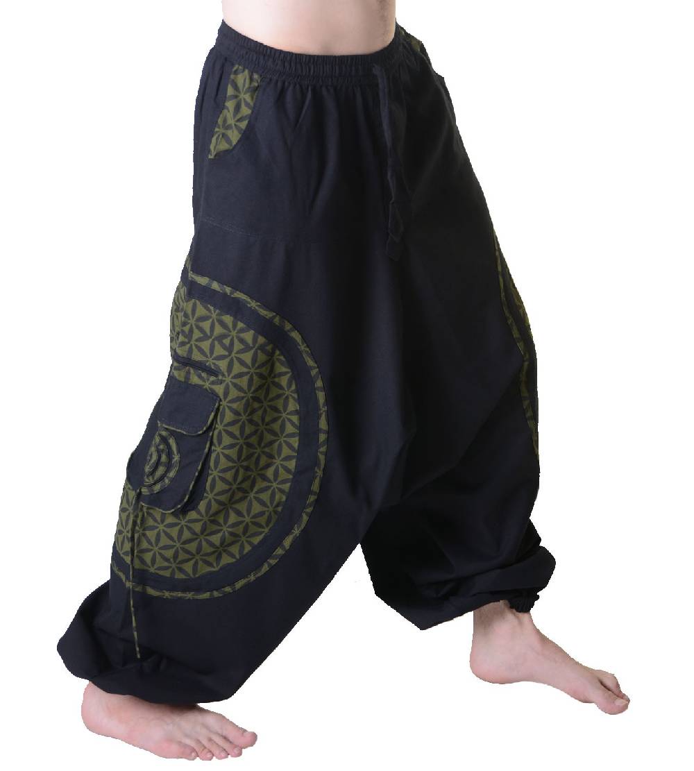 Kunst Und Magie Kunst Und Magie Trendige Haremshose Bunte Muster Goa Hippie Hose Blume Des Lebens