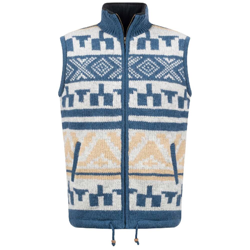 Kunst Und Magie Kunst und Magie Unisex Gilet Ärmellose Weste Strickweste aus Wolle Fleecefutter Winter Aztekenmuster