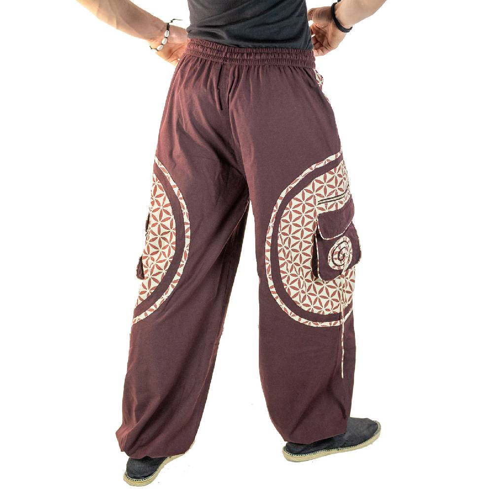 Kunst Und Magie KUNST UND MAGIE Unisex Trendige Baggyhose Bunte Muster Lebensblume Goa Hippiehose