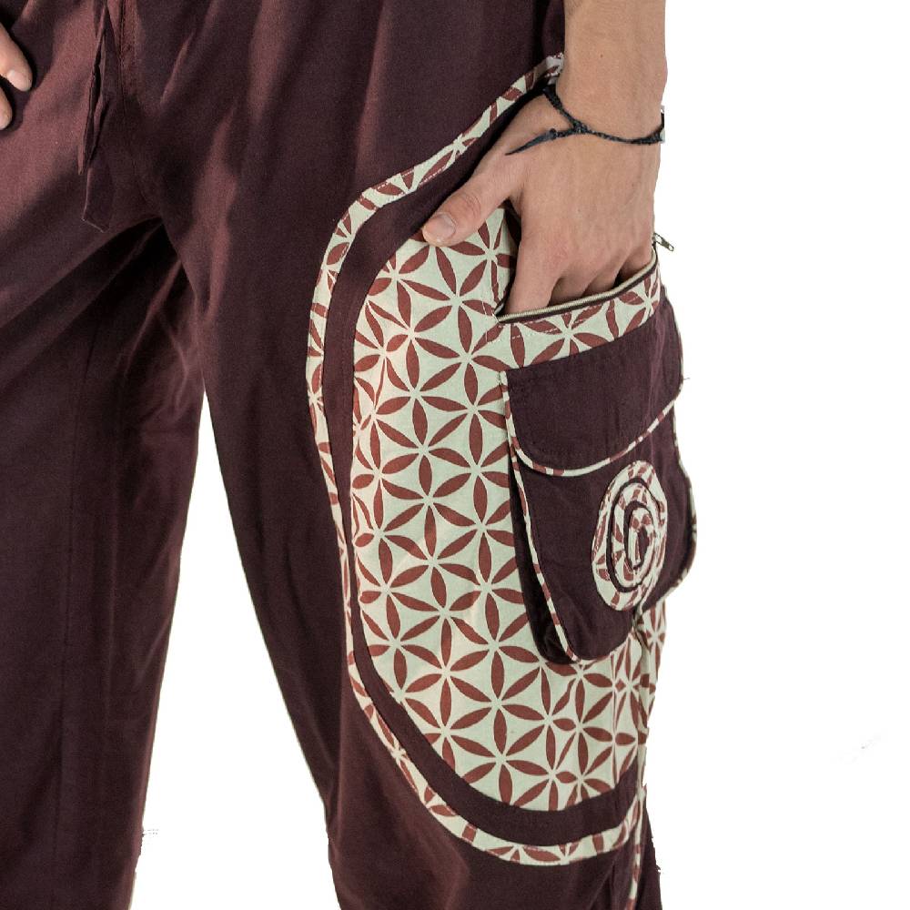 Kunst Und Magie KUNST UND MAGIE Unisex Trendige Baggyhose Bunte Muster Lebensblume Goa Hippiehose