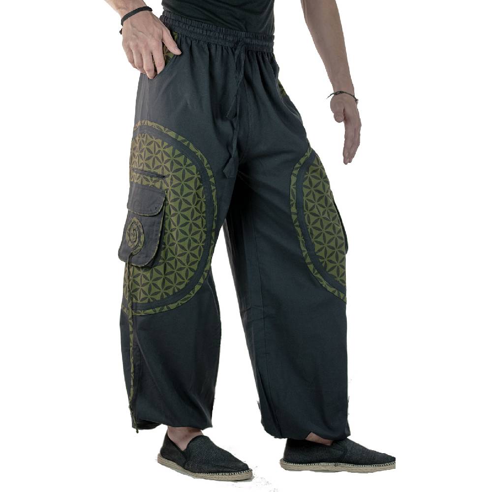 Kunst Und Magie KUNST UND MAGIE Unisex Trendige Baggyhose Bunte Muster Lebensblume Goa Hippiehose