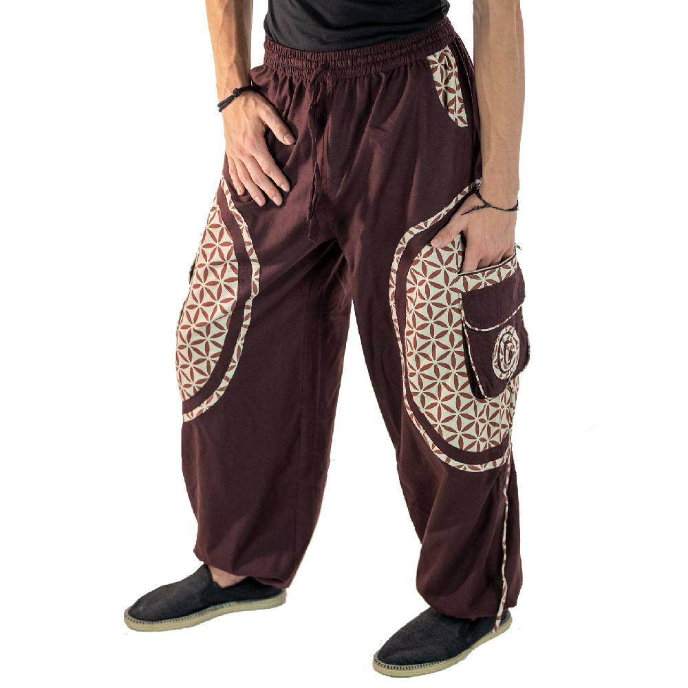 Kunst Und Magie KUNST UND MAGIE Unisex trendige Baggyhose bunte Muster Lebensblume Goa Hippiehose