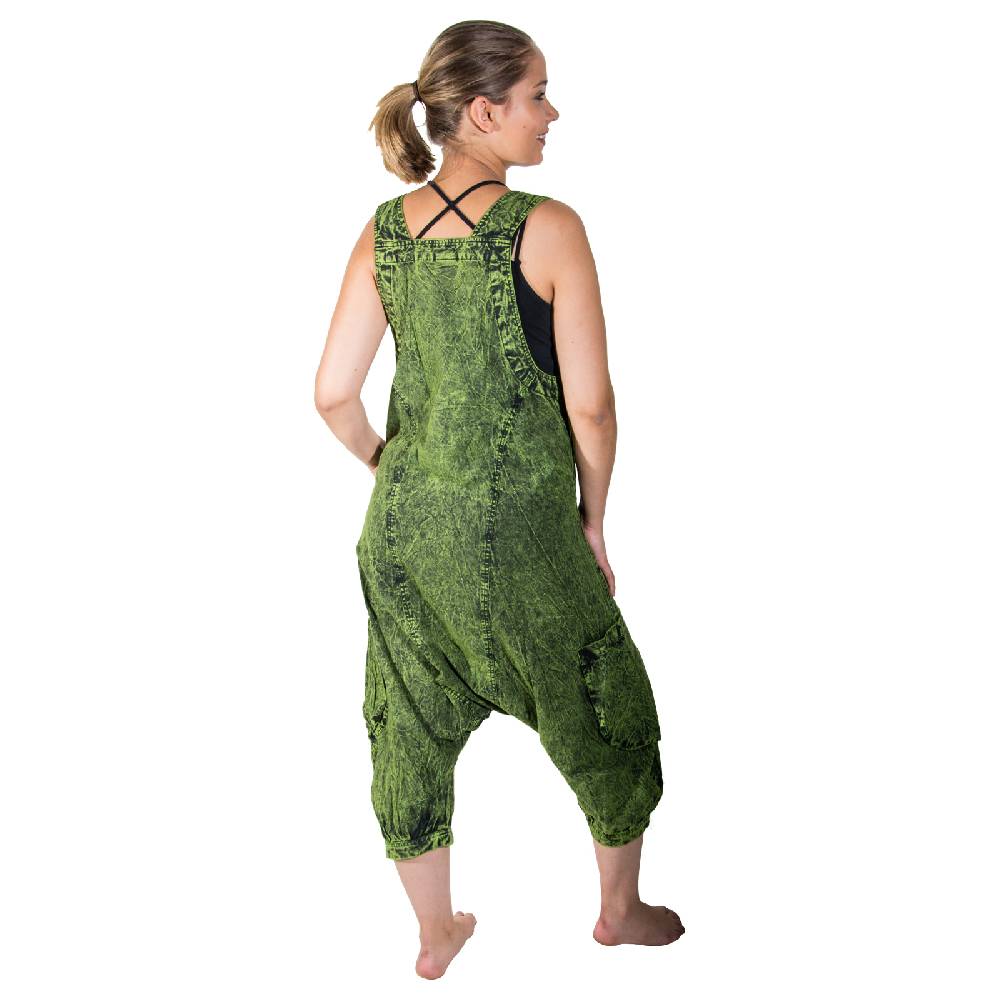 Kunst Und Magie Kunst Und Magie Unisex Vintage Latzhose Ibiza Stonewashed Haremshose Overall