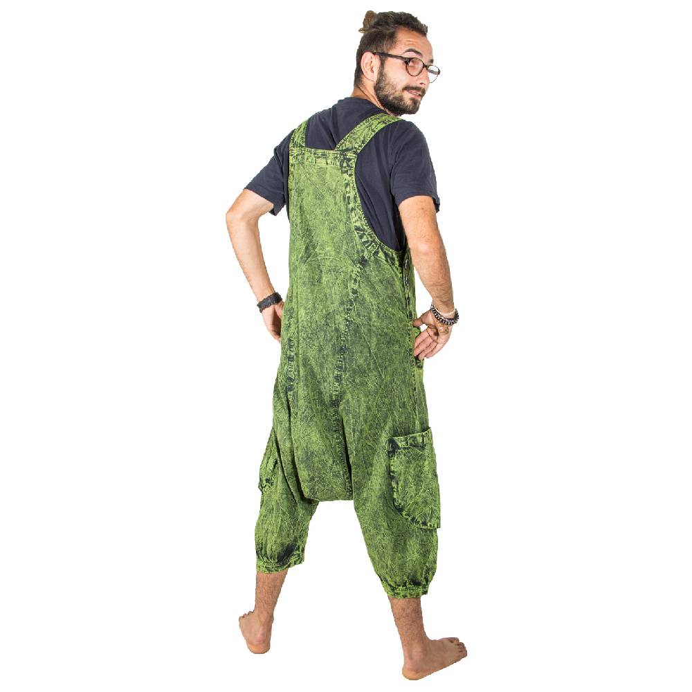 Kunst Und Magie Kunst Und Magie Unisex Vintage Latzhose Ibiza Stonewashed Haremshose Overall