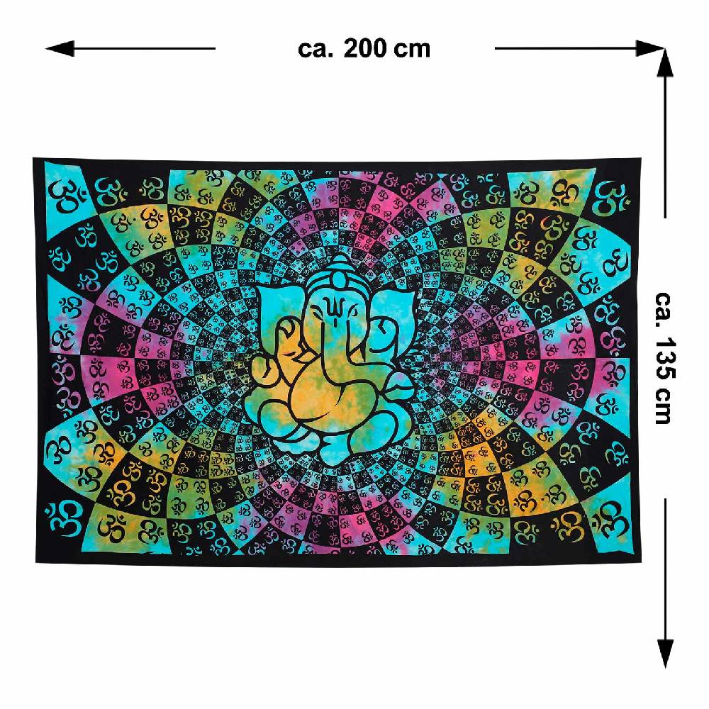Kunst Und Magie Kunst Und Magie Wandbehang Dekotuch OM Ganesha Ca. 200 Cm X 140 Cm