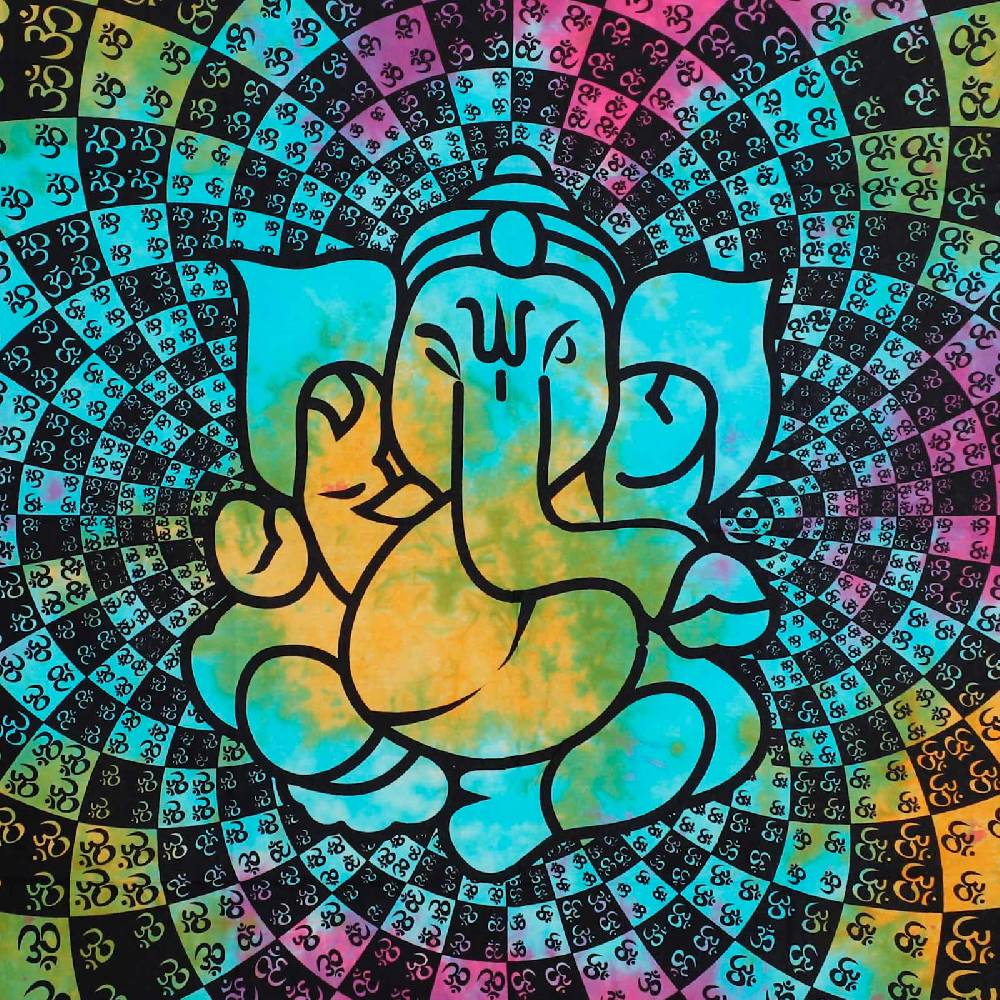 Kunst Und Magie Kunst Und Magie Wandbehang Dekotuch OM Ganesha Ca. 200 Cm X 140 Cm
