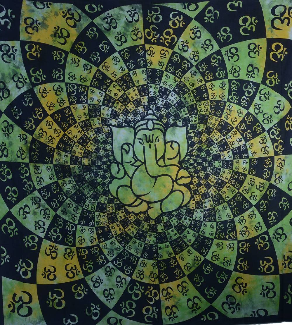 Kunst Und Magie Kunst Und Magie Wandbehang Dekotuch OM Ganesha Ca. 210 X 225 Cm