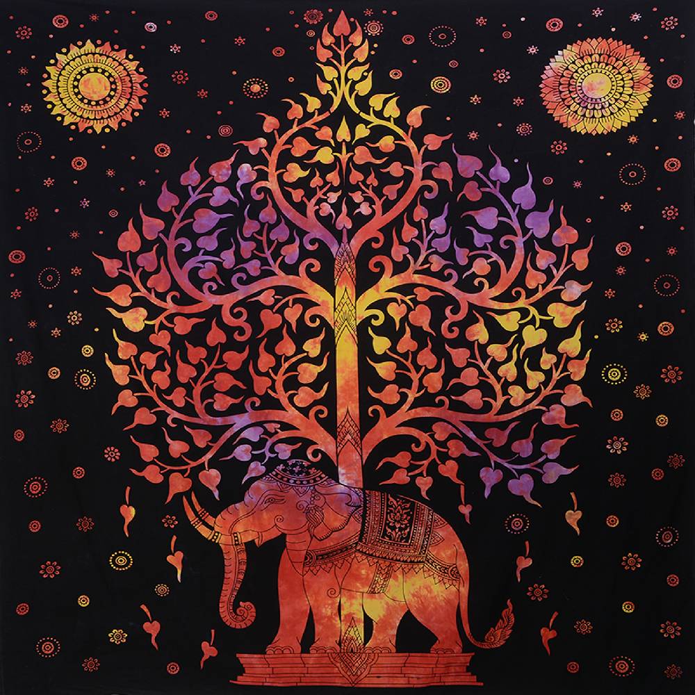 Kunst Und Magie Kunst Und Magie Wandbehang Elefant Und Baum Ca. 230 X 200 Cm