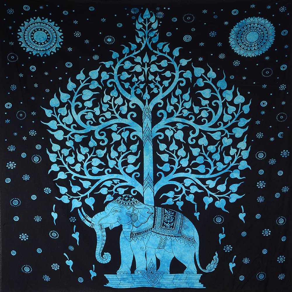Kunst Und Magie Kunst Und Magie Wandbehang Elefant Und Baum Ca. 230 X 200 Cm