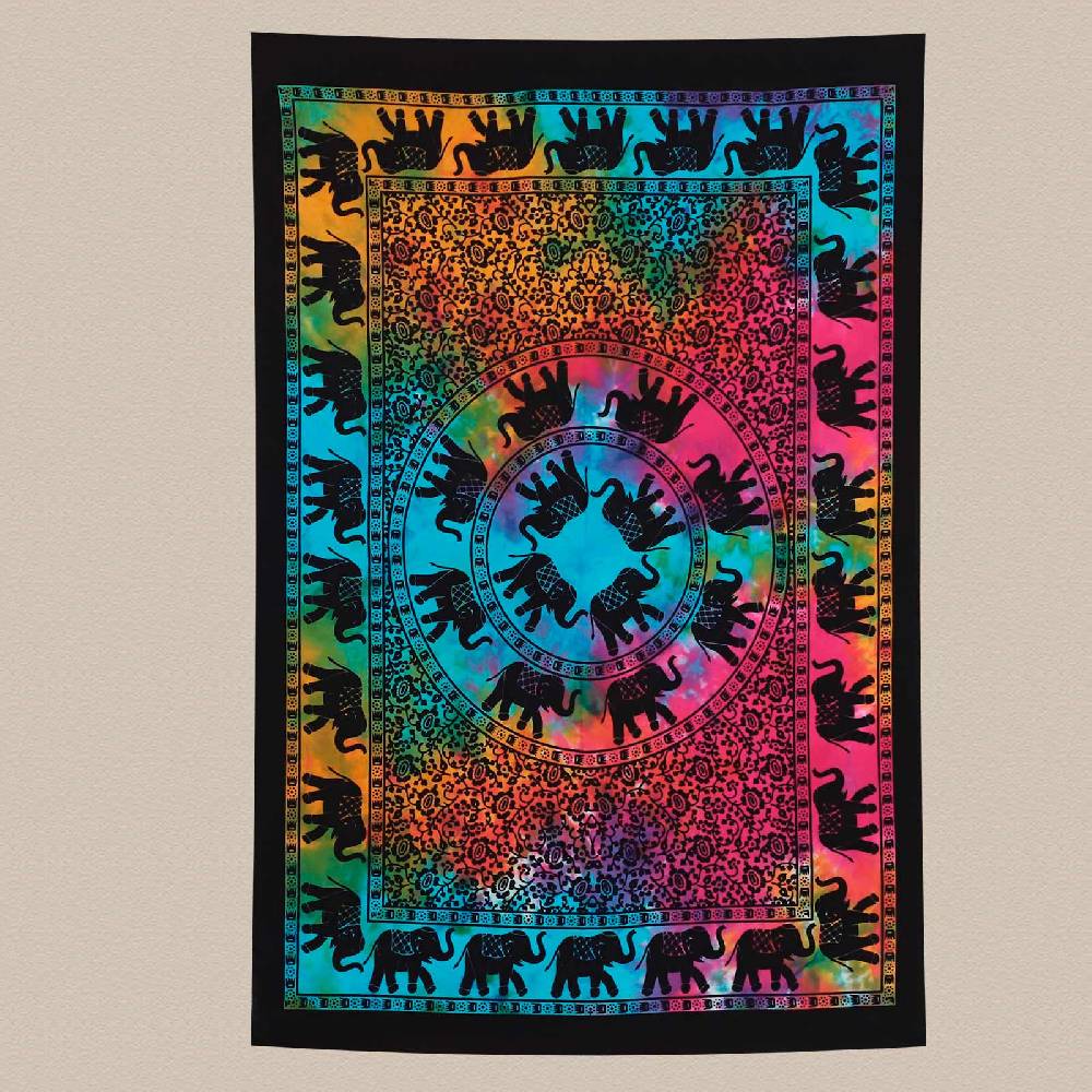 Kunst Und Magie Kunst Und Magie Wandbehang Elefanten Mandala Poster Ca.105 X 73 Cm Dekotuch