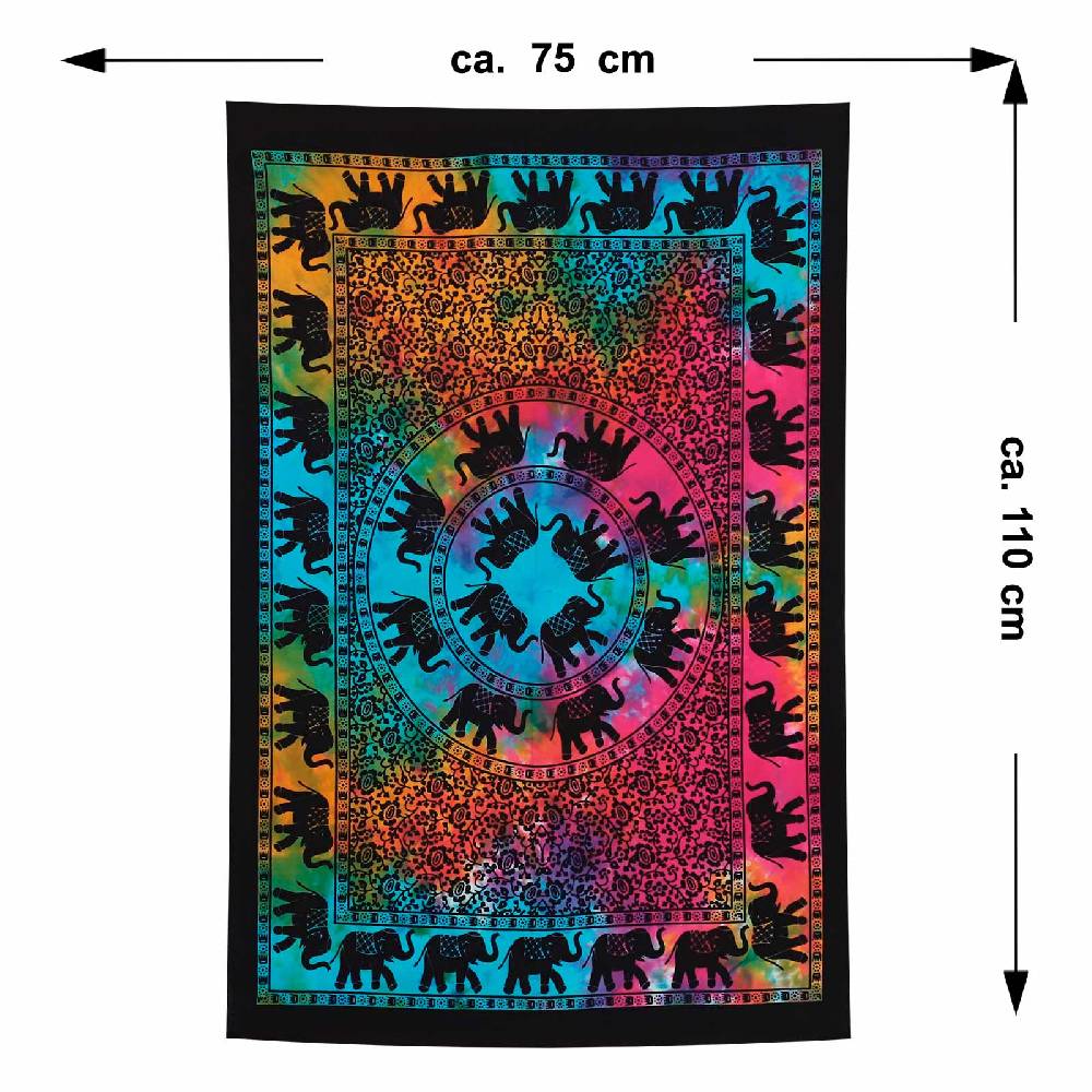 Kunst Und Magie Kunst Und Magie Wandbehang Elefanten Mandala Poster Ca.105 X 73 Cm Dekotuch