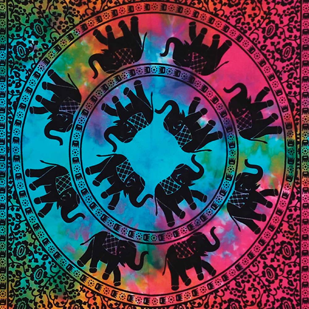 Kunst Und Magie Kunst Und Magie Wandbehang Elefanten Mandala Poster Ca.105 X 73 Cm Dekotuch
