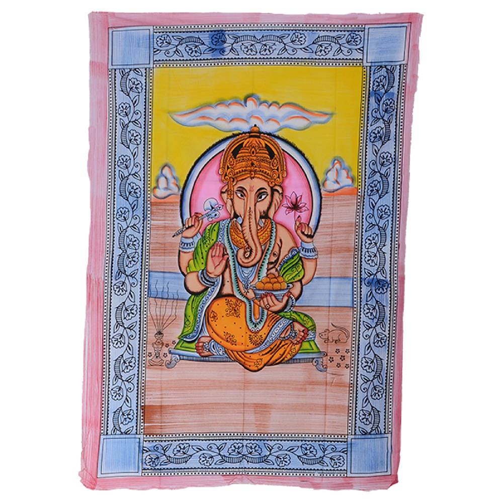 Kunst Und Magie Kunst und Magie Wandbehang Ganesha UV-Aktives Dekotuch Glow in the dark 230 x 210 cm
