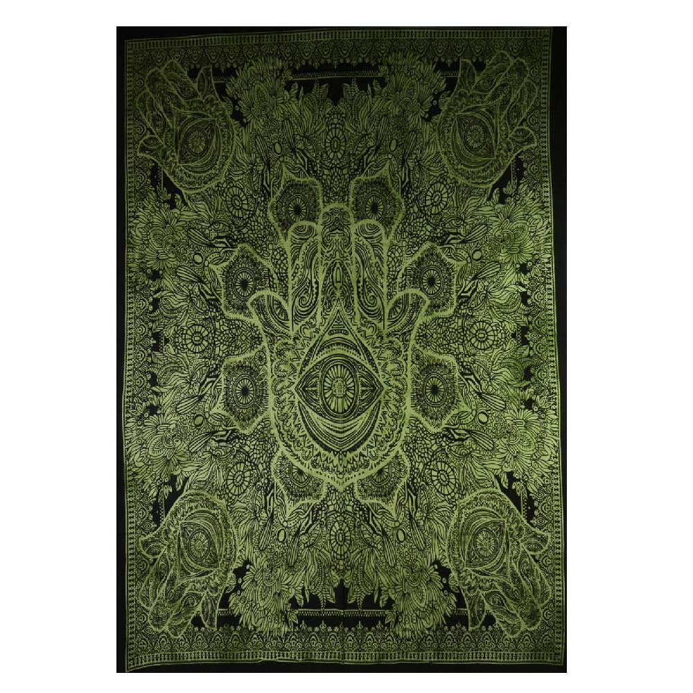 Kunst Und Magie Kunst Und Magie Wandbehang Hand Der Fatima Dekotuch Tagesdecke Hamsa Ca. 200 X 135 Cm