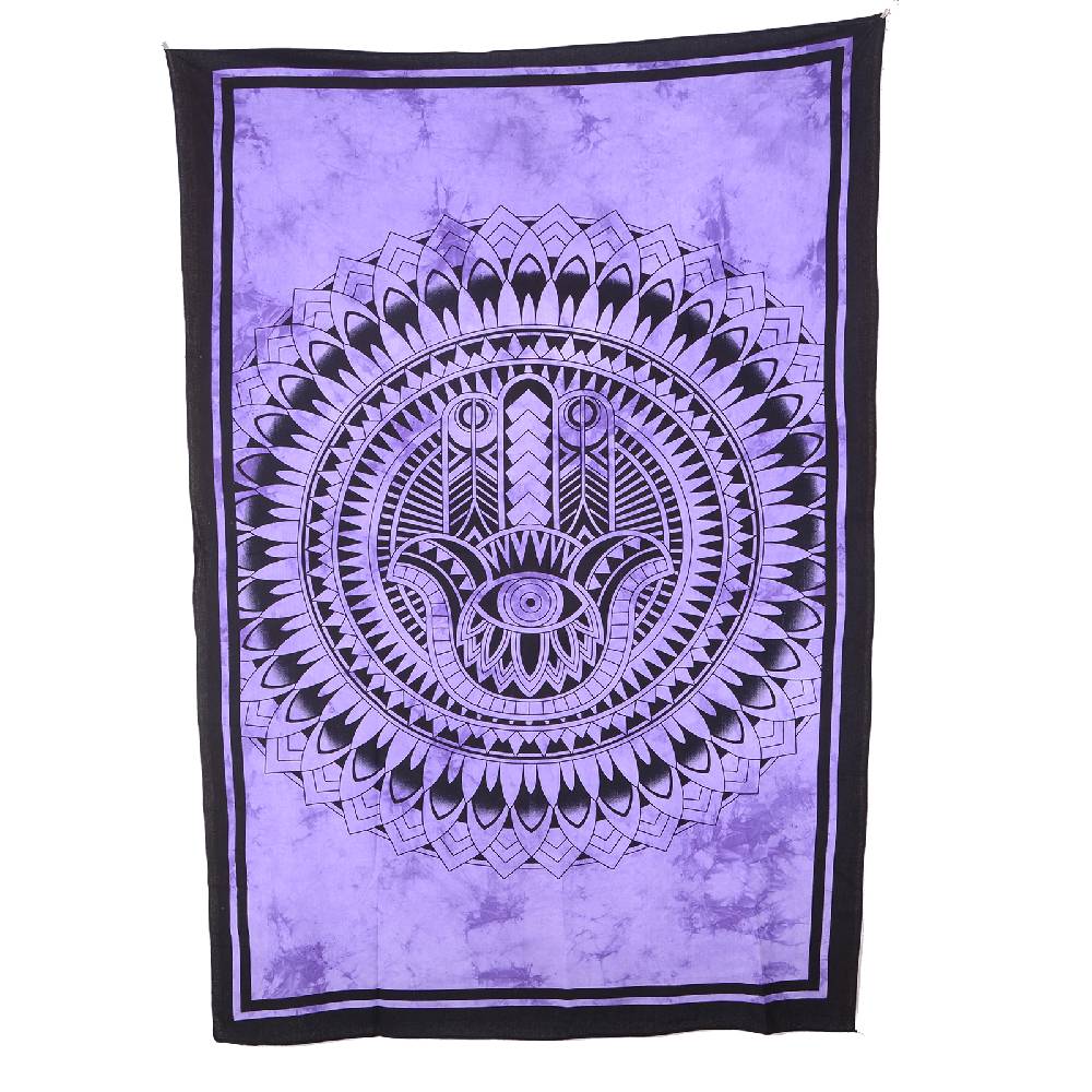 Kunst Und Magie Kunst Und Magie Wandbehang "Hand Der Fatima" Mandala Dekotuch Tagesdecke Hamsa Ca. 200 X 135 Cm