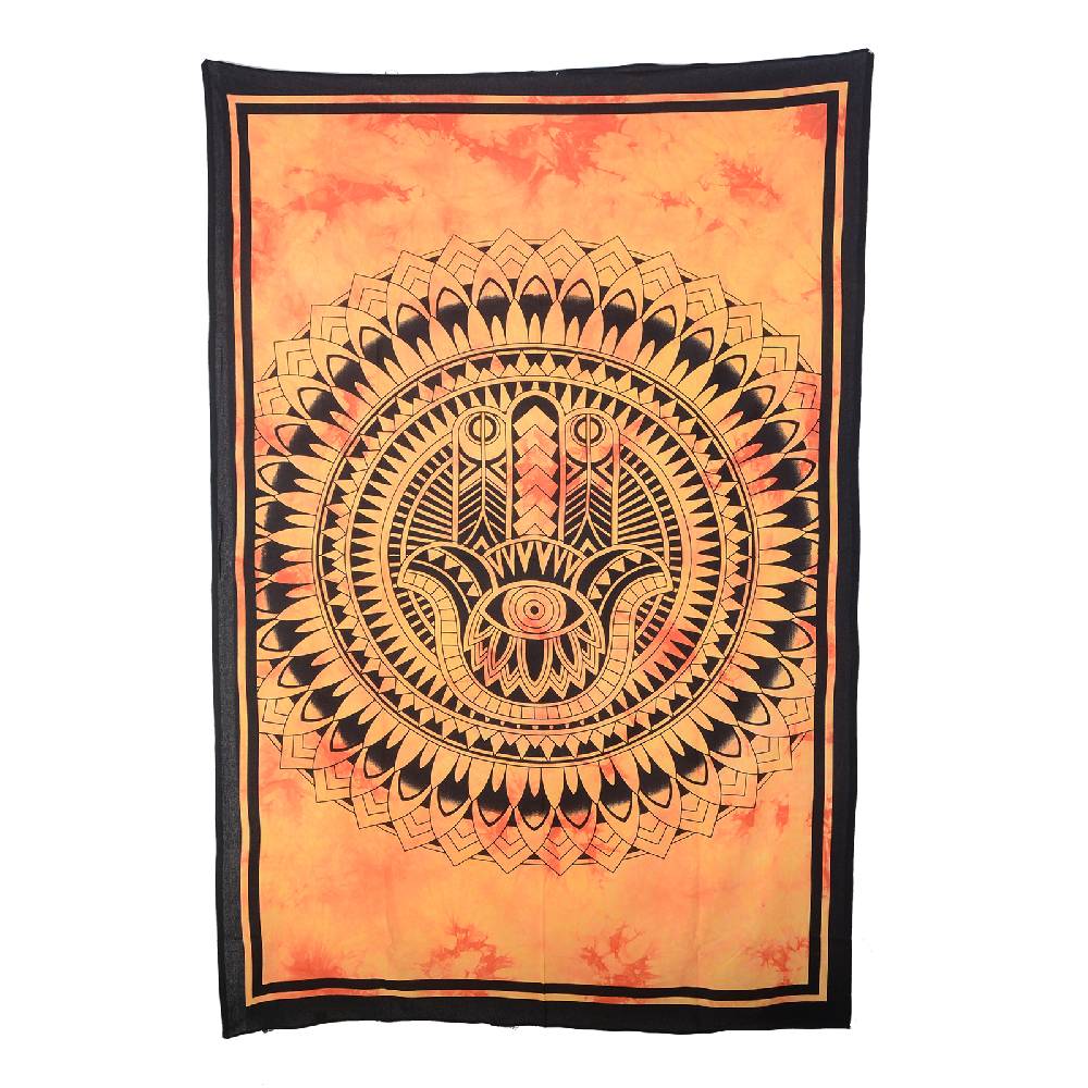 Kunst Und Magie Kunst Und Magie Wandbehang "Hand Der Fatima" Mandala Dekotuch Tagesdecke Hamsa Ca. 200 X 135 Cm