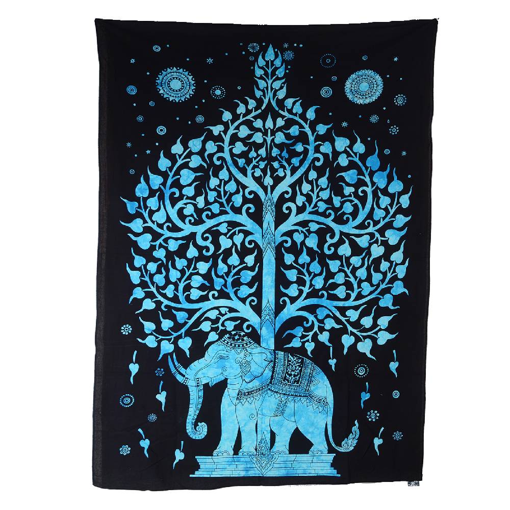 Kunst Und Magie Kunst Und Magie Wandbehang "Lebensbaum Elefant " Dekotuch Tagesdecke Ca. 200 X 135 Cm