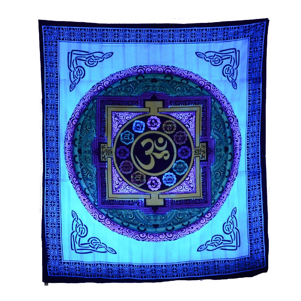 Kunst Und Magie Kunst Und Magie Wandbehang Mandala Om UV-Aktives Dekotuch Ca. 230 X 200 Cm