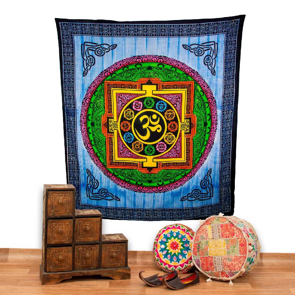 Kunst Und Magie Kunst und Magie Wandbehang Mandala Om UV-Aktives Dekotuch ca. 230 x 200 cm