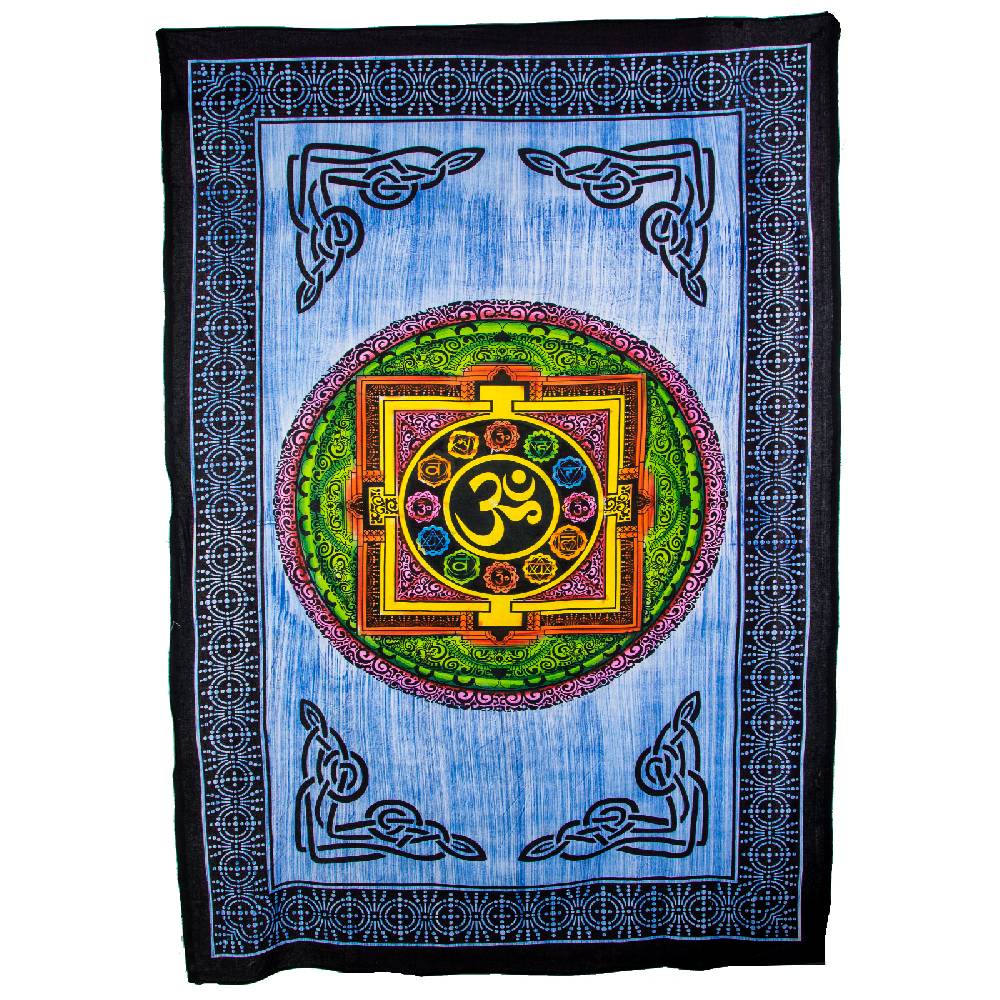 Kunst Und Magie Kunst und Magie Wandbehang OM Chakra Yantra verschiedene Farben ca. 200 x 135 cm UV Aktiv