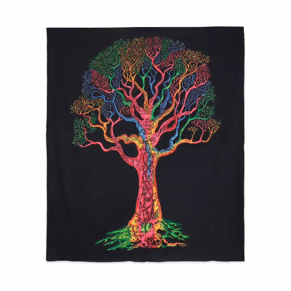 Kunst Und Magie Kunst Und Magie Wandbehang Poster Dekotuch Tuch Wandteppich Bunter Baum Poster Ca 105 X 73 Cm