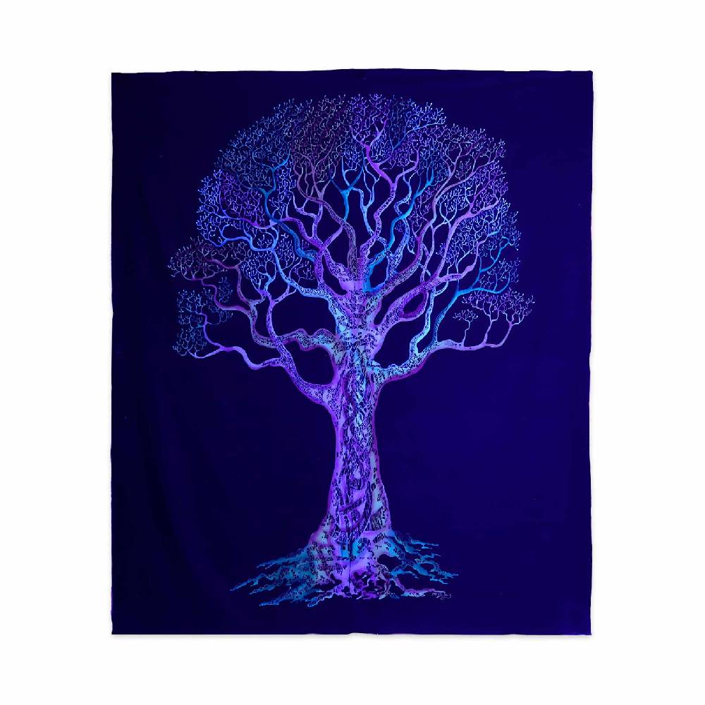 Kunst Und Magie Kunst Und Magie XL Tagesdecke Wandbehang Deko Baum Meditation UV Aktiv Ca. 200 X 240 Cm