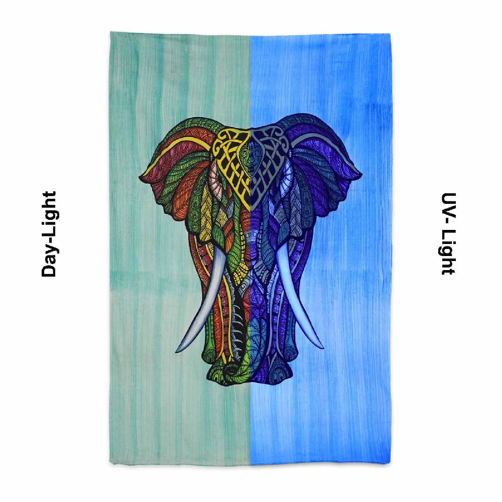 Kunst Und Magie Kunst Und Magie XL Tagesdecke Wandbehang Deko Elefant Meditation UV Aktiv Ca. 200 X 230 Cm