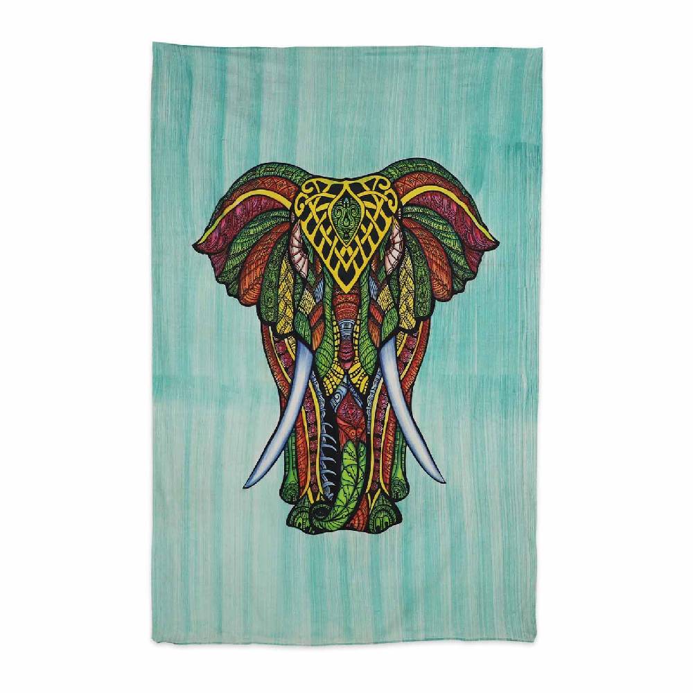 Kunst Und Magie Kunst Und Magie XL Tagesdecke Wandbehang Deko Elefant Meditation UV Aktiv Ca. 200 X 230 Cm