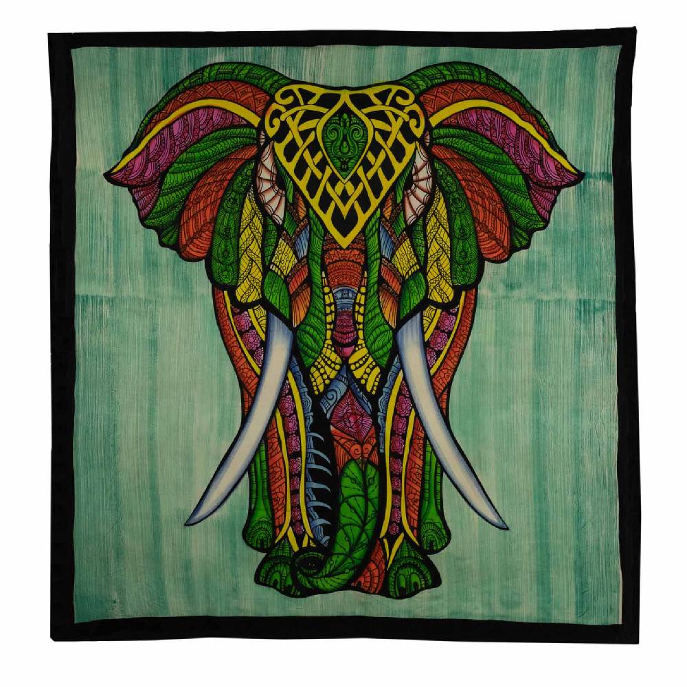 Kunst Und Magie Kunst Und Magie XL Tagesdecke Wandbehang Deko Elefant Meditation UV Aktiv Ca. 200 X 230 Cm