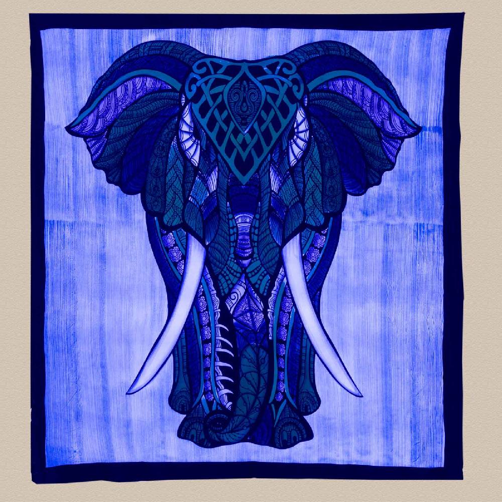 Kunst Und Magie Kunst Und Magie XL Tagesdecke Wandbehang Deko Elefant Meditation UV Aktiv Ca. 200 X 230 Cm