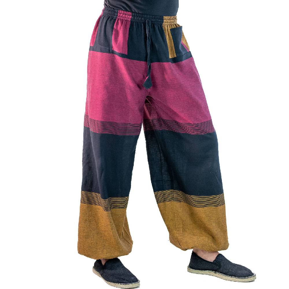 Kunst Und Magie KUNST UND MAGIE Yogahose Pumphose Pluderhose Mehrfarbig Aus Baumwolle Lang