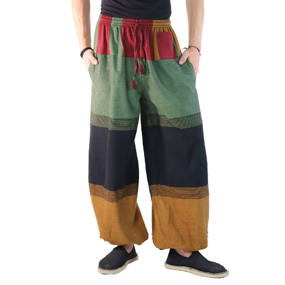 Kunst Und Magie KUNST UND MAGIE Yogahose Pumphose Pluderhose Mehrfarbig Aus Baumwolle Lang