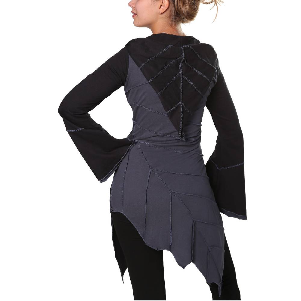 Kunst Und Magie Kunst Und Magie Zipfeliges Kleid In Blattform Mit Zipfelkapuze Fairy Goa Pixie