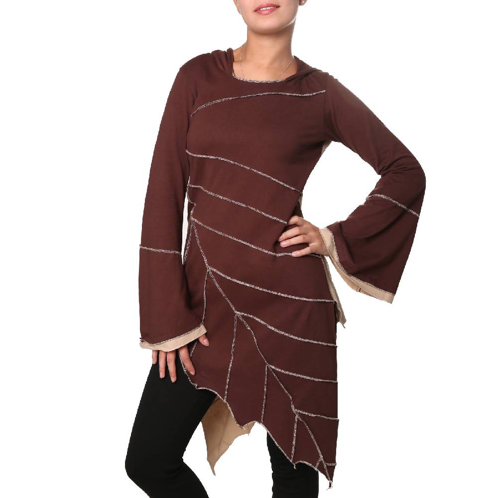 Kunst Und Magie Kunst Und Magie Zipfeliges Kleid In Blattform Mit Zipfelkapuze Fairy Goa Pixie