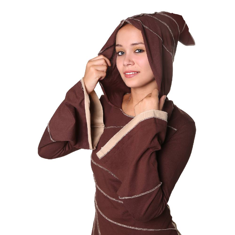 Kunst Und Magie Kunst Und Magie Zipfeliges Kleid In Blattform Mit Zipfelkapuze Fairy Goa Pixie