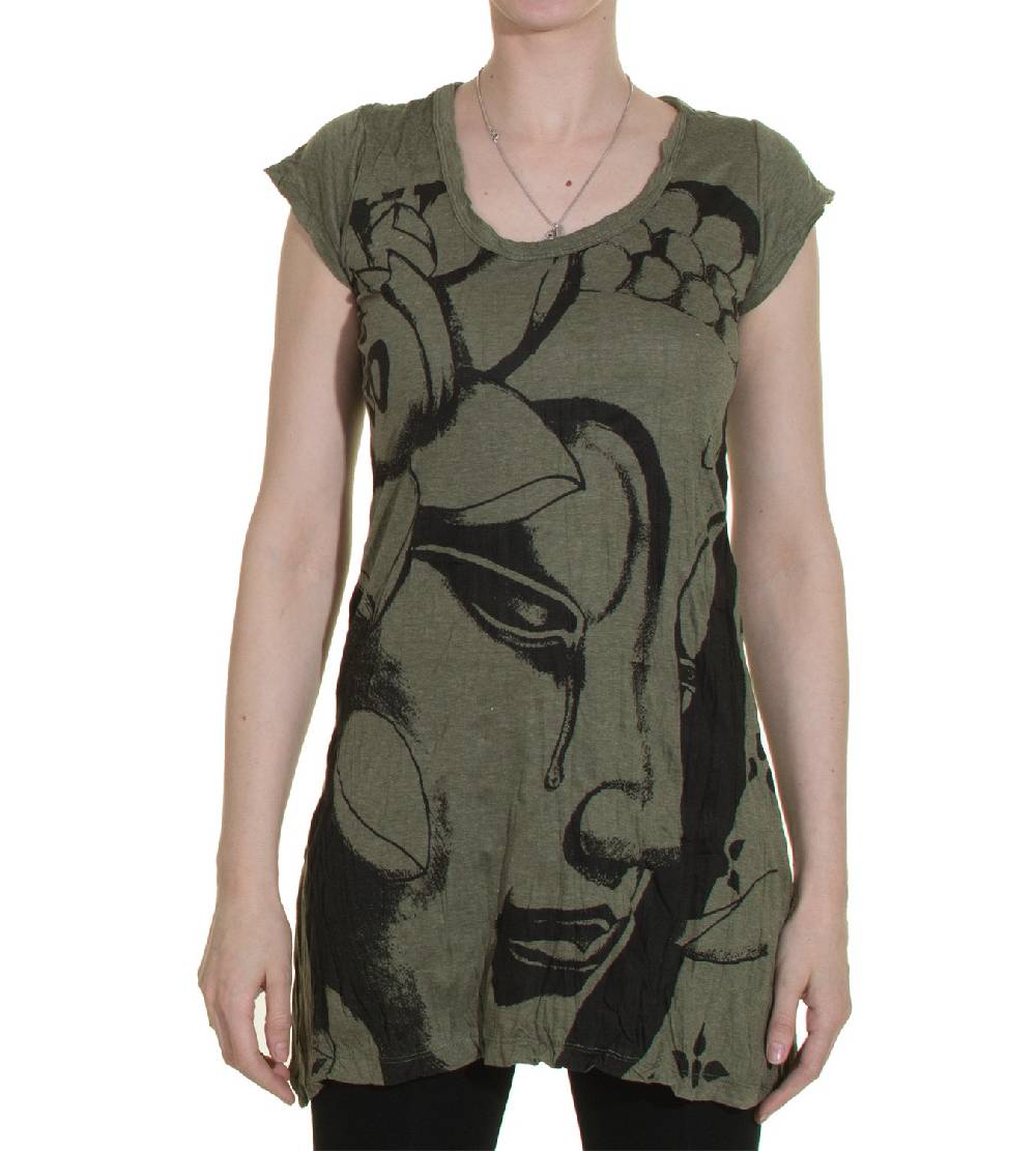 Kunst Und Magie Kurzarm Om Trägertop Minikleid Sure Buddha Träne T-Shirt