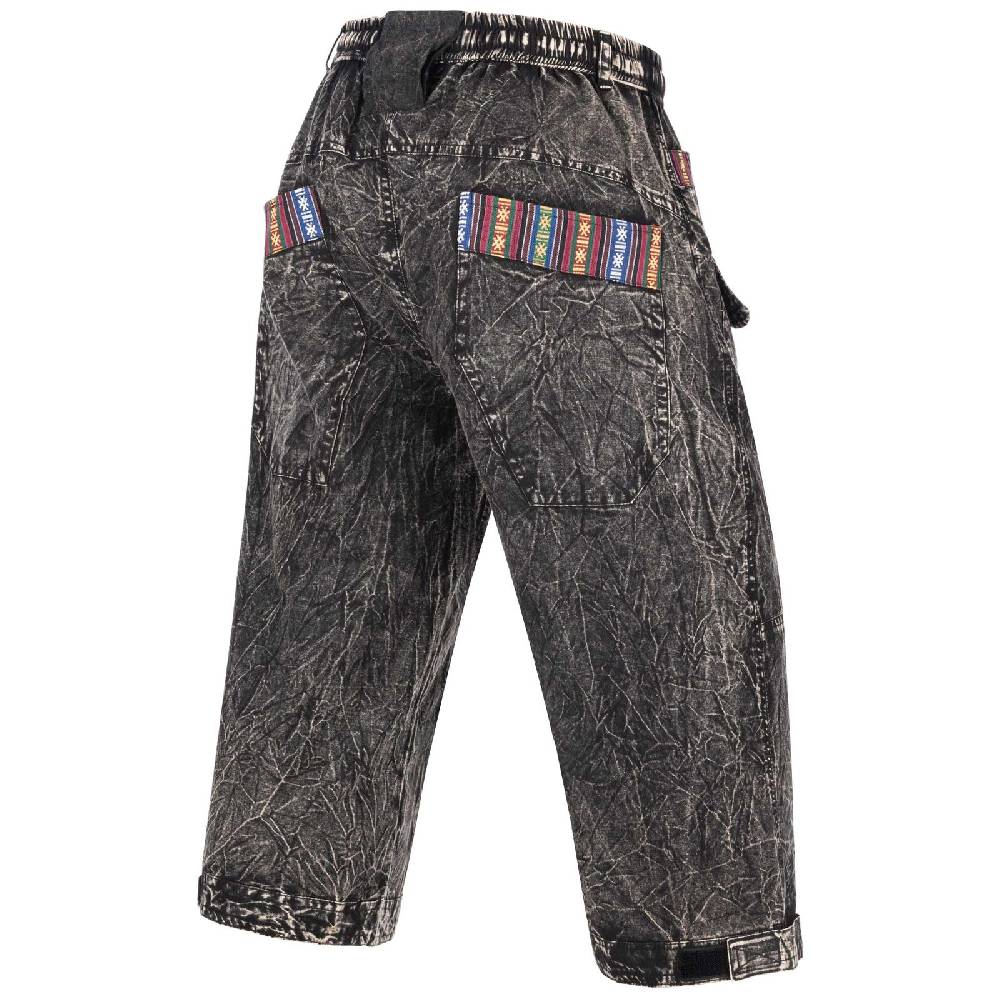 Kunst Und Magie Kurze Aladin Herren Hose 3/4 Baggy Cargo Yoga Pants Hippie Goa Baumwoll Shorts