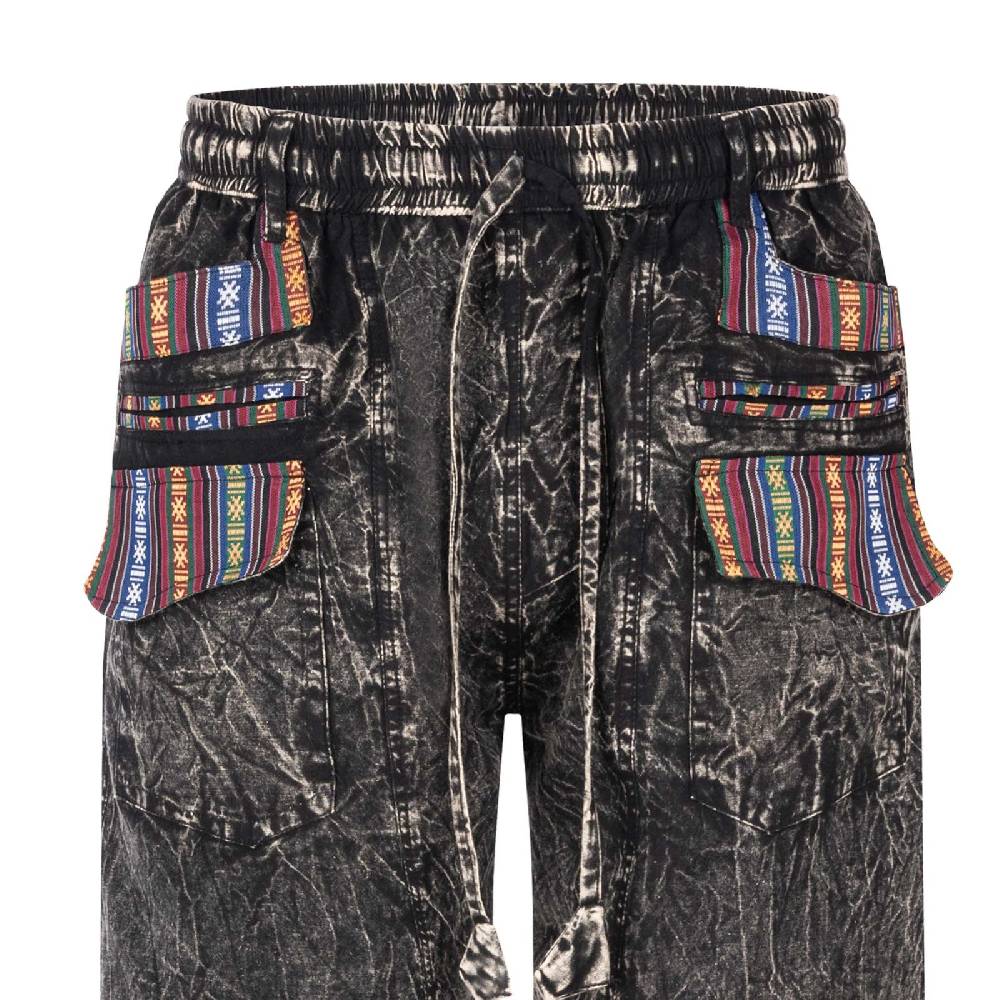 Kunst Und Magie Kurze Aladin Herren Hose 3/4 Baggy Cargo Yoga Pants Hippie Goa Baumwoll Shorts